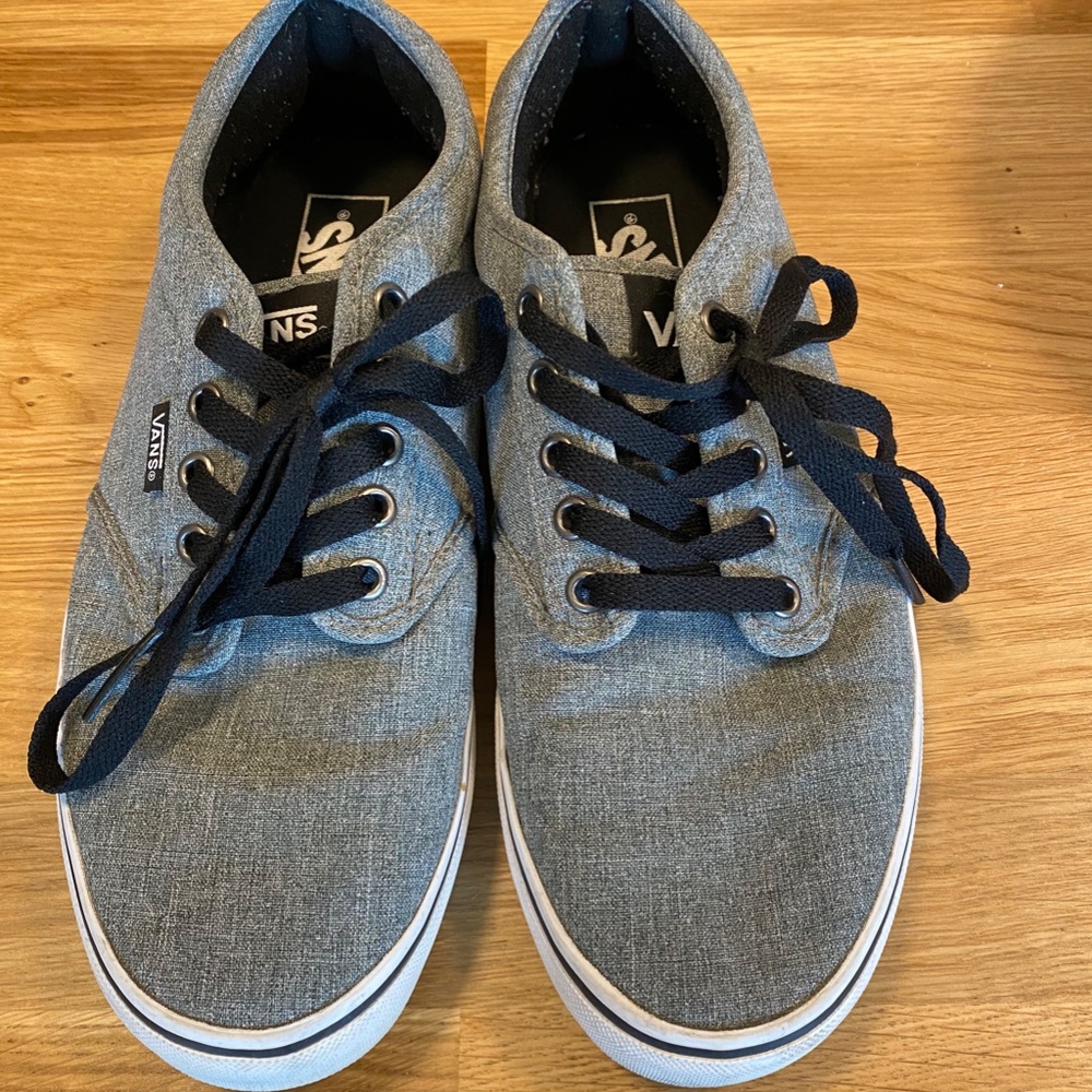 Men's Vans Authentic gray chambray lace-up low top shoes